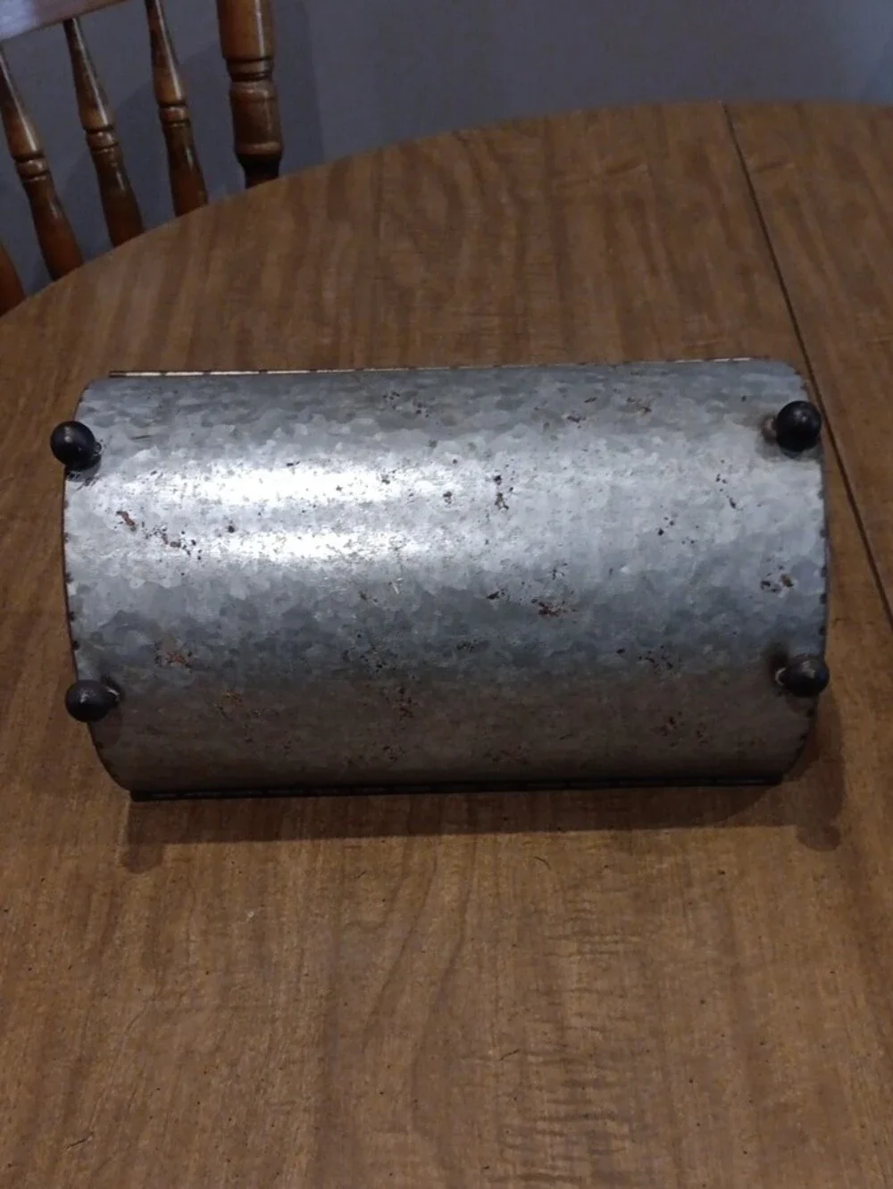 Galvanized Metal Caddy with Black Handle - Rustic Bathroom Organizer